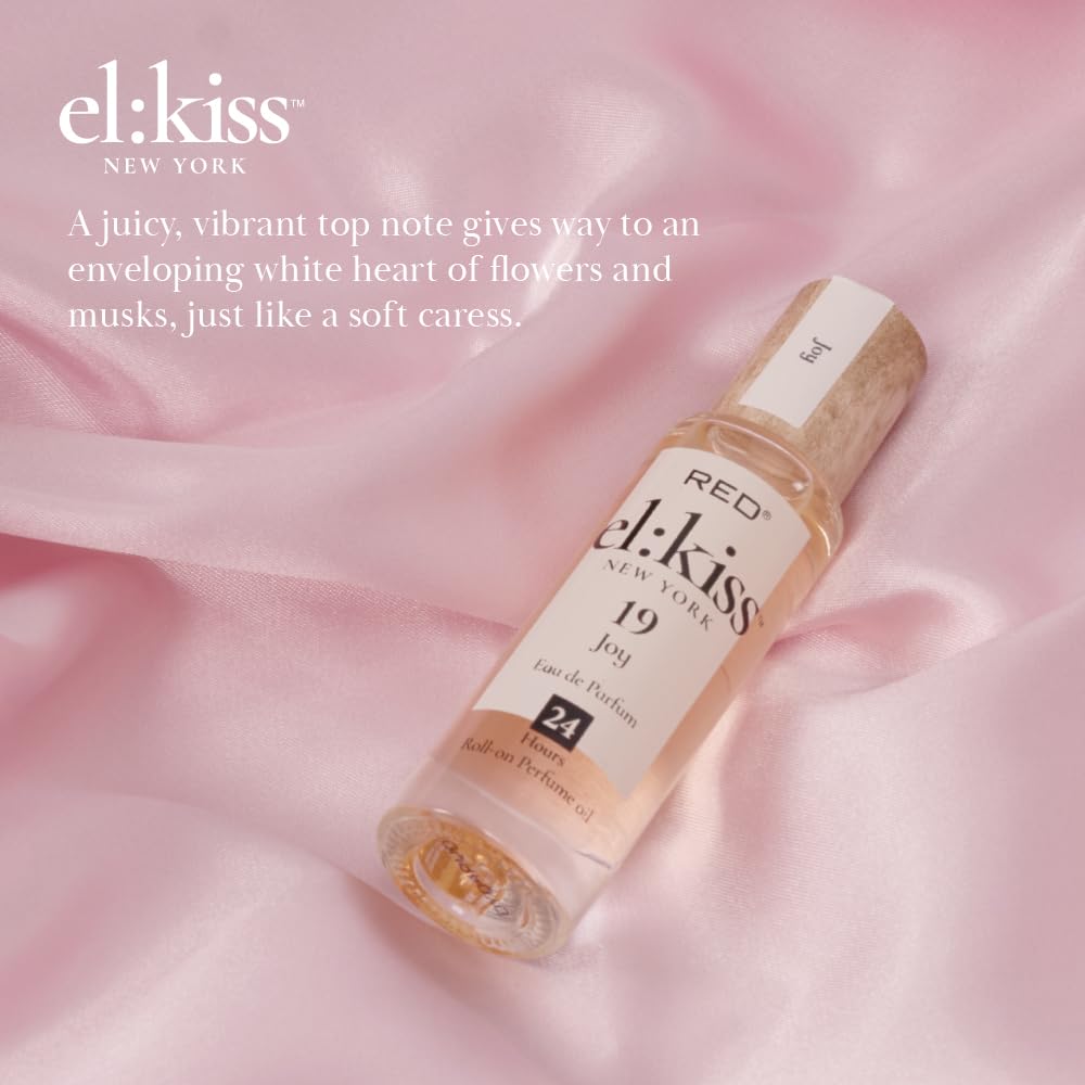 EL:KISS Roll On Perfume, Joy Inspired Joy, Eau de Parfum 12mL (.40 Fl Oz), Hydrating & Long-Lasting, Alcohol-Free & Mineral Oil-Free, Infused Beauty & Personal Care EL:KISS