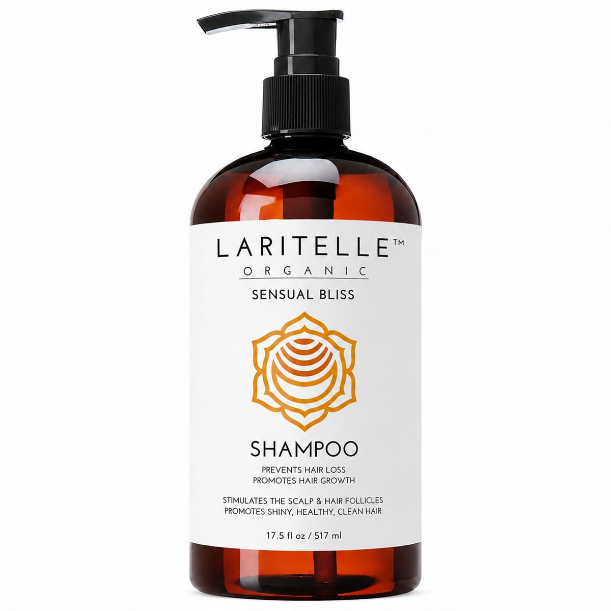 Laritelle Organic Shampoo Sensual Bliss 17.5 oz | Argan Oil, Rosemary, Palmarosa | Sulfate-Free, Vegan, Color-Safe
