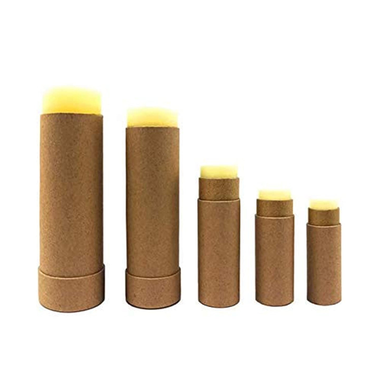 Healthcom 10 Pack 15ml Paperboard Lip Balm Tubes 0.5 Oz Kraft Paper Lipstick Tube Cardboard Empty Deodorant Container Solid Perfume Tube Cosmetic Box Beauty and Personal Care Healthcom