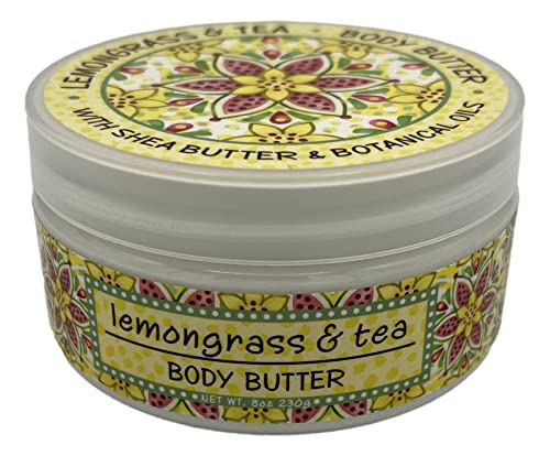 Greenwich Bay Trading Company, Lemongrass and Tea, Shea and Cocoa Butter Body Butter - From the Garden Collection - 8 Ounce Tub Beauty & Personal Care Greenwich Bay