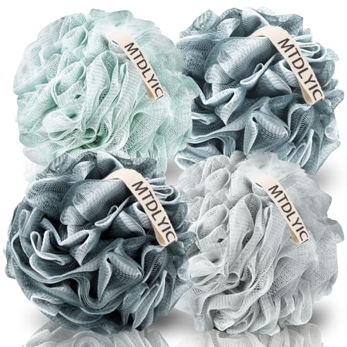 MTDLYICE Loofah Sponge, XXL Large Loofah 100g 4 Pack, Bath Sponge Soft Mesh Shower Loofah for Men, Body Scrub, Shower Pouf Bath Accessories, for Body Beauty and Personal Care MTDLYICE Default Title