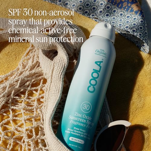 COOLA Organic Mineral Sunscreen SPF 30 Sunblock Spray, Dermatologist Tested Skin Care for Daily Protection, Vegan and Gluten Free, Fragrance Free, 5 Beauty & Personal Care COOLA