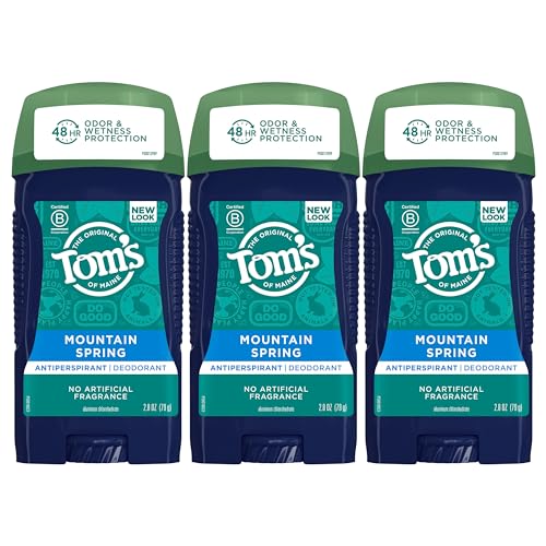 Tom's of Maine Antiperspirant Deodorant for Men, Mountain Spring, 2.8 oz. 3-Pack Beauty and Personal Care Tom's of Maine