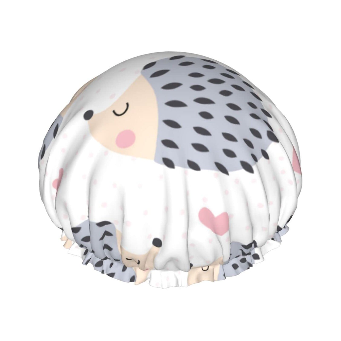 Cute Hedgehog Animal Shower Cap for Women,Double Waterproof Layers Bathing Shower Hat Large Designed for all Hair Beauty and Personal Care JIAOGSNC