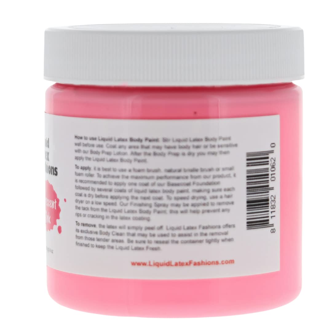 Fluorescent Pink 4 Oz - Liquid Latex Body Paint, Ammonia Free No Odor, Easy On and Off, Cosplay Makeup, Creates Professional Monster, Zombie Arts Beauty & Personal Care Liquid Latex Fashions