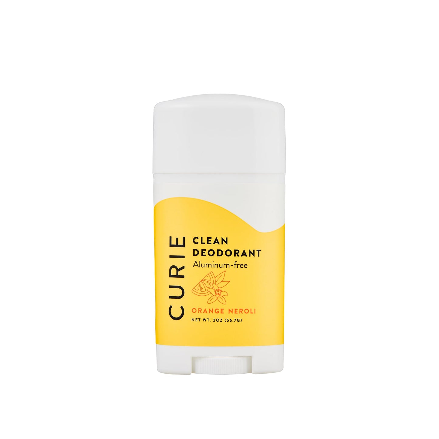 Curie Natural Deodorant for Women - Orange Neroli 2oz Stick - Aluminum Free Deodorant, Paraben Free, Cruelty Free, Non-Toxic Beauty and Personal Care Curie