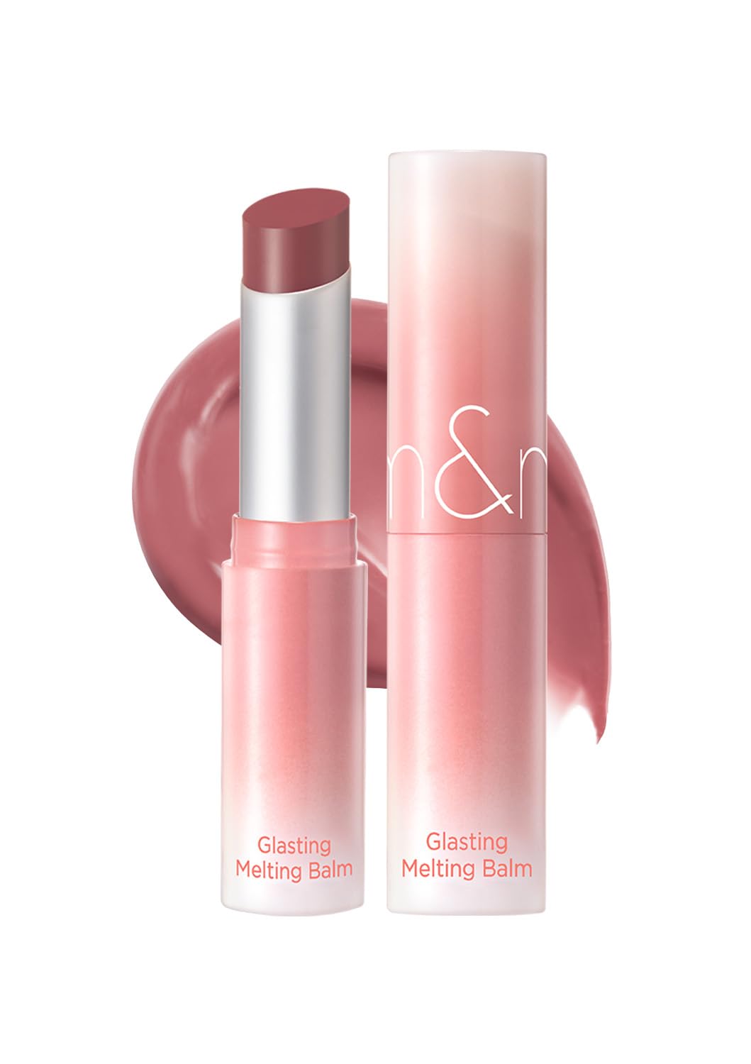 rom&nd GLASTING MELTING BALM #12 Veiled Rose - Hydrating Tinted Lip Balm & Gloss Stick - Sheer Muted Rose Nude, Crystal Water-Gloss Shine - Non-Sticky Beauty and Personal Care rom&nd
