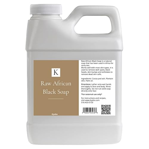 African Black Soap Liquid 32 oz. | 100% Pure Natural Raw Organic Soap from Ghana | Body Wash, Face Cleanser, Hair Shampoo & Conditioner Beauty & Personal Care Kyabo