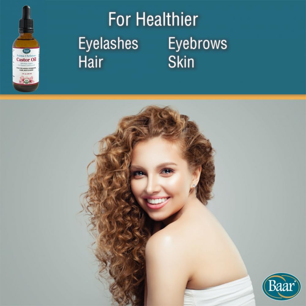 Baar Palma Christos Castor Oil, Organic, 100% Pure, Cold-Pressed, Hexane-Free Products. Helps with Conditions for Hair Growth for Eyebrows, Hair Beauty & Personal Care Baar