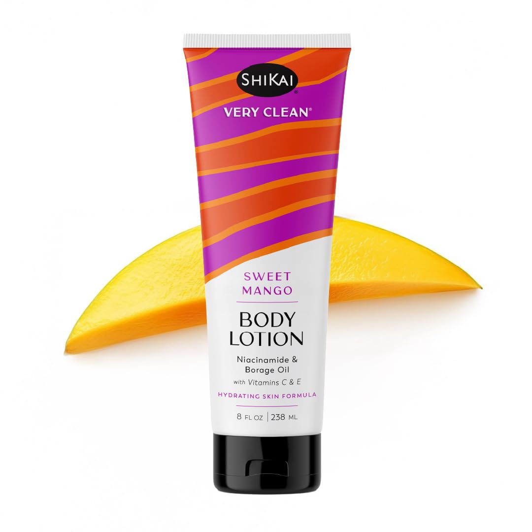 ShiKai Very Clean Body Lotion (Sweet Mango, 8 oz) | Hydrating Skin Moisturizer for Dry Skin | With Niacinamide, Borage Oil, and Vitamin C & E Beauty & Personal Care ShiKai