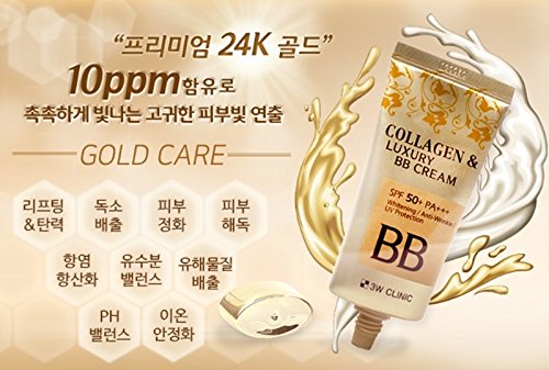 3W CLINIC Collagen & Luxury Gold BB Cream 1.69Oz SPF50+/PA+++ Wrinkle Care Beauty & Personal Care 3W Clinic