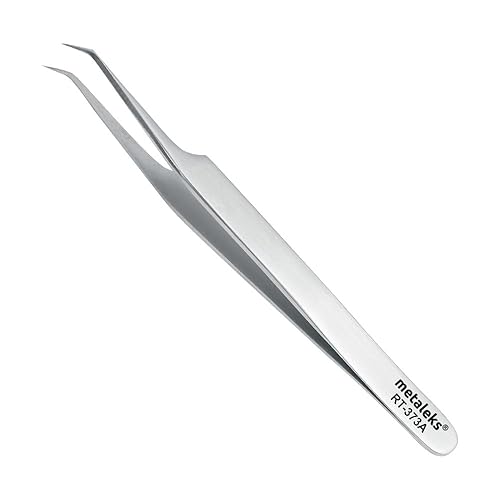 Metaleks Volume Eyelash Extension Tweezers Soft In Use Light In Weight Matt Finish Stainless Steel 45° Angular Tip for 2D - 5D - Sterilizable Beauty & Personal Care metaleks
