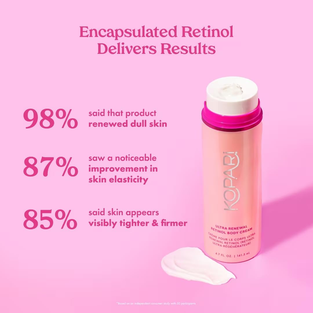 Kopari Ultra Renewal Retinol Body Cream, Infused with Acai & Encapsulated Retinol, Treat Fine Lines & Crepey Skin, Resurface & Boosts Collagen, 4.7 oz Beauty & Personal Care Kopari