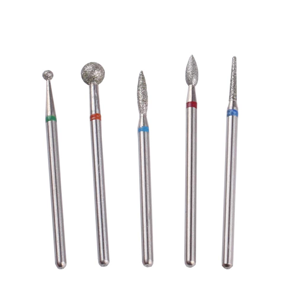 MZCMSL Diamond Cuticle Nail Drill Bits,5pcs Russian Manicure Drill Bits(Ball/Flame/Needle),3/32 Shank Cuticle Remover Bit Kit Beauty & Personal Care MZCMSL