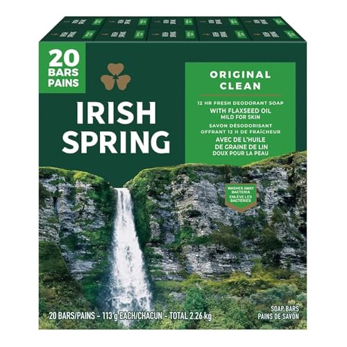 Irish Spring Original Clean Bar Soap for Men, 20 ct. Beauty & Personal Care Irish Spring