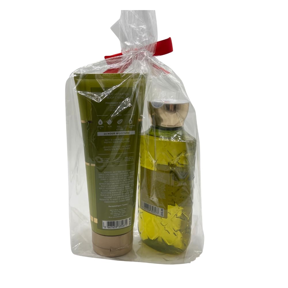 Bath & Body Works GUILTY AS FIG Body Wash & Ultimate Hydration Body Cream 2-piece Gift Set with a Red Bow for Holidays - Full Size Beauty and Personal Care Bath & Body Works