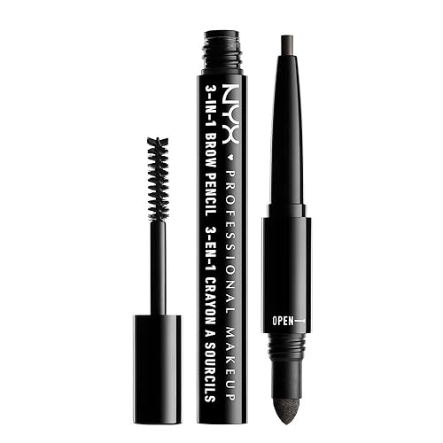 NYX Cosmetics 3-in1 Brow Pencil Black Beauty & Personal Care NYX PROFESSIONAL MAKEUP