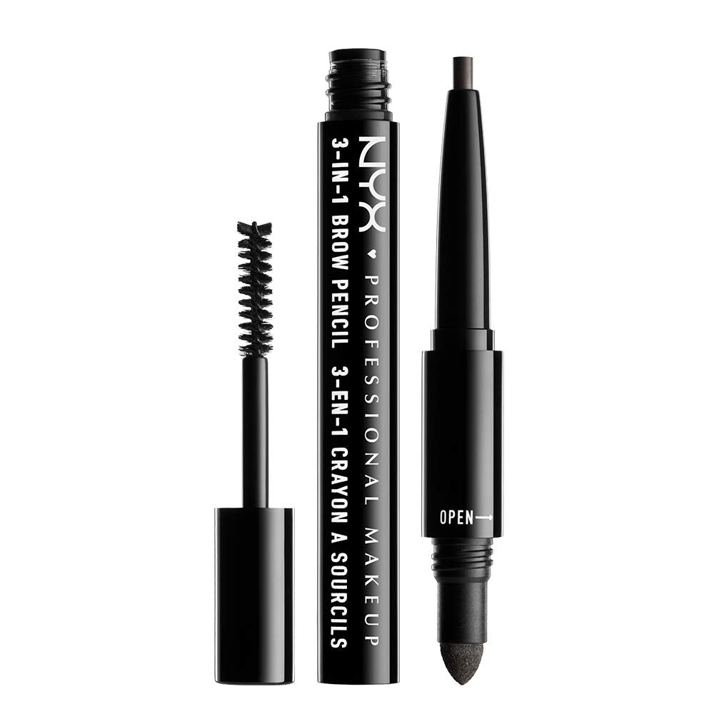 NYX Cosmetics 3-in1 Brow Pencil Black Beauty & Personal Care NYX PROFESSIONAL MAKEUP