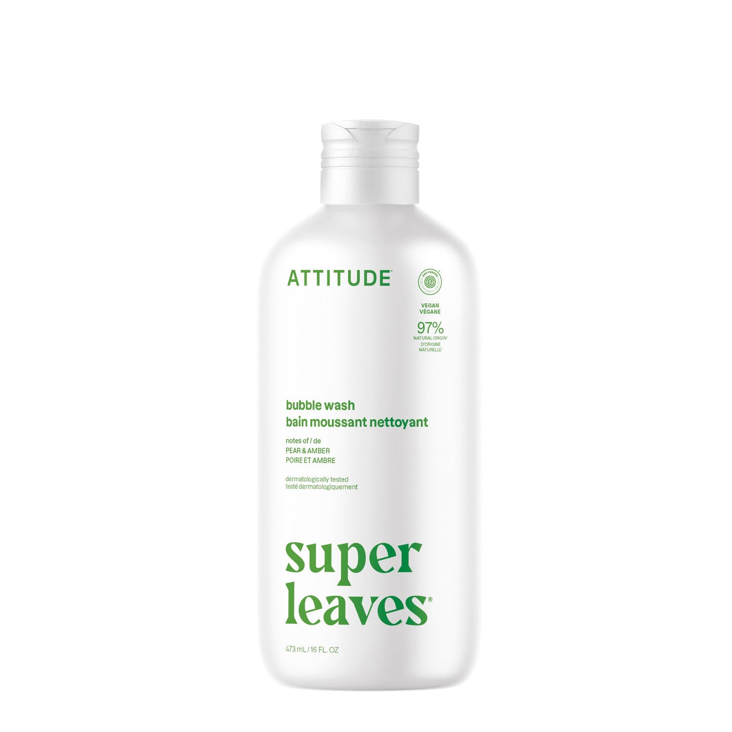 Attitude Bubble Bath, EWG Verified, Plant and Mineral-Based, Dermatologically Tested, Vegan Body Care Products, Pear & Amber Scent, 16 Fl Oz Beauty and Personal Care BIO SPECTRA ATTITUDE