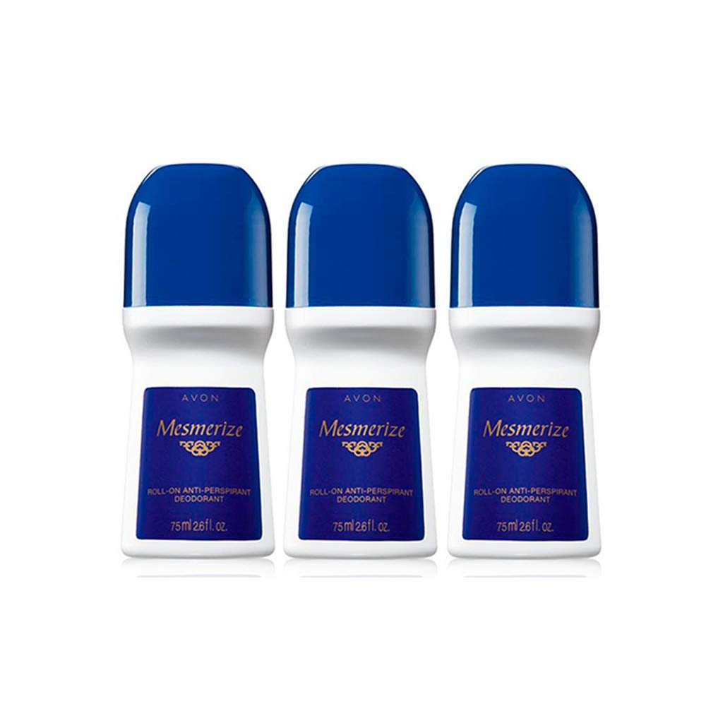 Avon Mesmerize Roll-on Deodorant. For Men. Quick-drying, Non-whitening, Anti-stain formula. 24-Hour Odor and Wetness Protection. 2.6 Fl oz / 75 ml. Beauty and Personal Care AVON