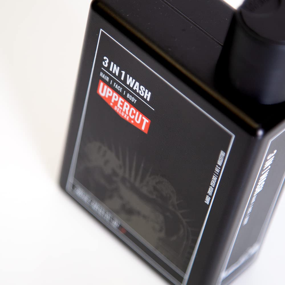 UPPERCUT DELUXE 3 in 1 Wash for Men - Shampoo, Face & Body Wash - Hair, Face & Body Cleanser with Coconut Oil - Hydrating Daily Mens Shower Gel - Bay Beauty & Personal Care UPPERCUT DELUXE