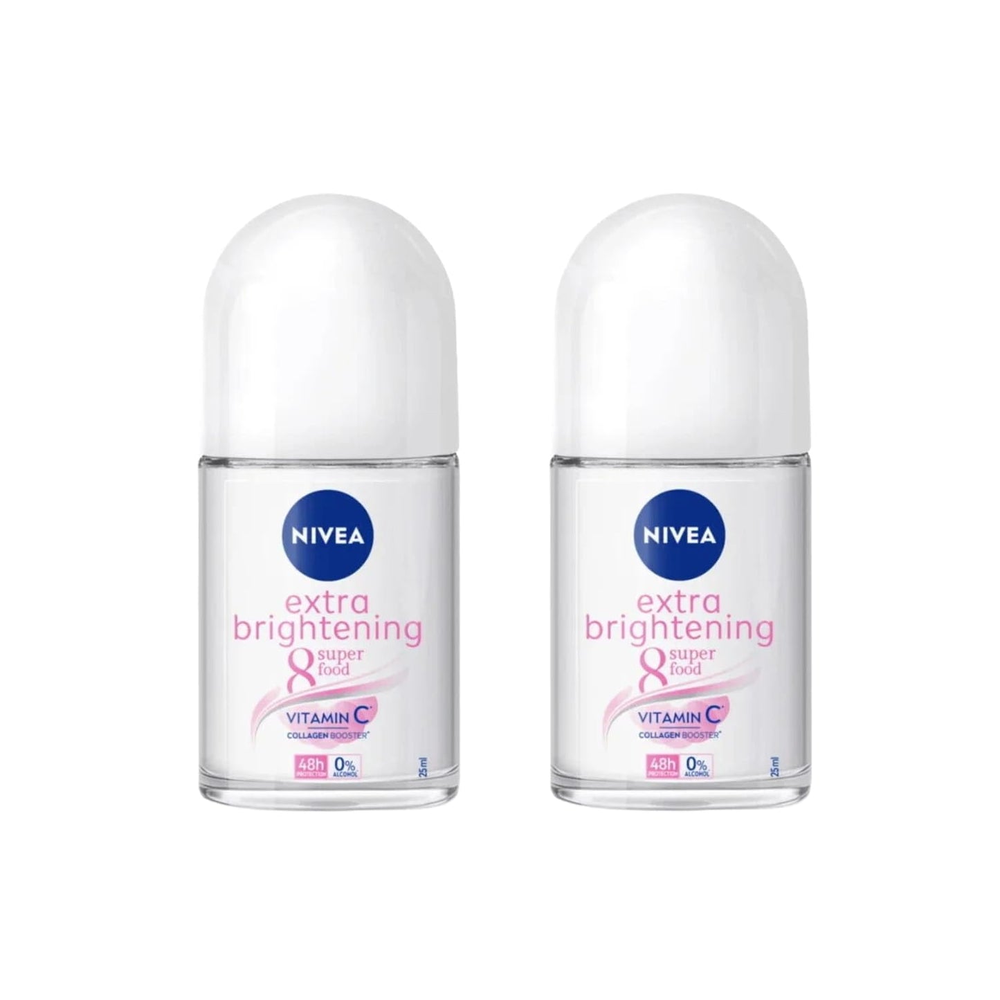NIVEA Women Extra Brightening Roll-On Deodorant 25ml - 48H Sweat & Odor Protection - Smooth Underarms - Vitamin C & Licorice Formula - Gentle Skin Beauty and Personal Care NIVEA