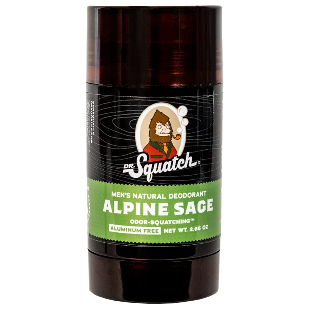 Dr. Squatch Natural Deodorant for Men - Odor-Squatching Men's Deodorant Aluminum Free - Alpine Sage 2.65 oz (1 Pack) Beauty and Personal Care Dr. Squatch
