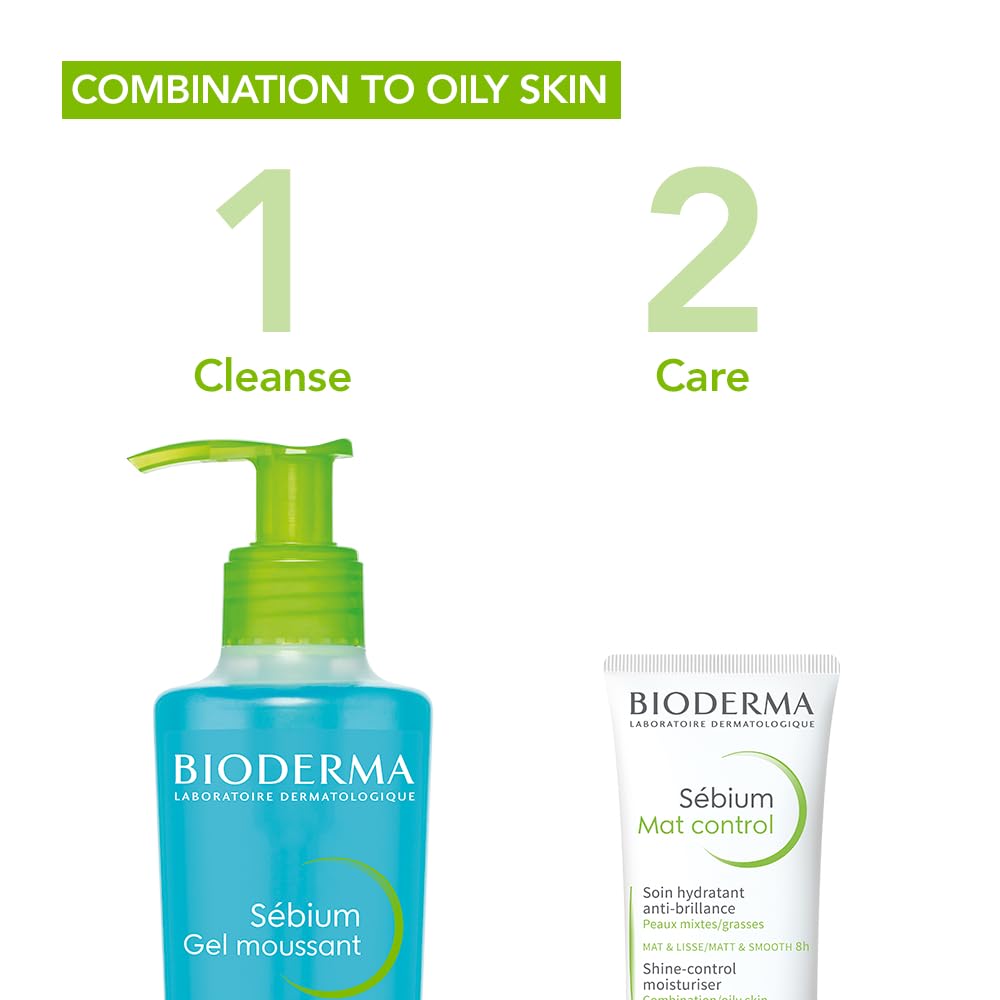 Bioderma Sébium Foaming Gel Pump, Gentle Face Cleanser, Makeup Removing Cleanser, Skin Purifying Face Wash for Combination to Oily Skin, 6.76 Fl Oz Beauty & Personal Care Bioderma