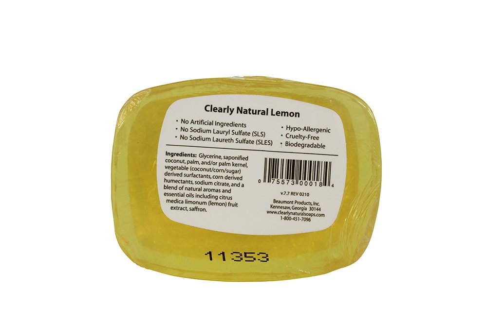 Clearly Natural: Glycerine Soap, Lemon 4 oz (5 pack) Beauty & Personal Care Clearly Natural