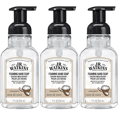 J.R. Watkins Foaming Hand Soap For Bathroom or Kitchen, Scented, Cruelty Free, 9 Fl Oz, Coconut, 3 Pack Beauty & Personal Care J.R. Watkins
