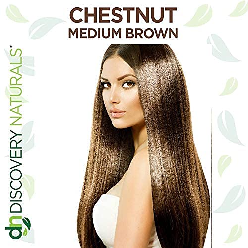 Chestnut Medium Brown Henna Hair Color For All Kit | 100% All Natural Hair Dye & Beard Dye Powder Kit Organic, Herbal & Vegan Chemical & Cruelty Free Beauty & Personal Care Discovery Naturals