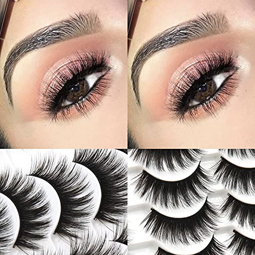 Losha Eyelashes Natural Look Faux Mink Lashes Pack Handmade Fluffy False Eyelashes 14 Pairs Eye Lashes (70) Beauty and Personal Care Losha