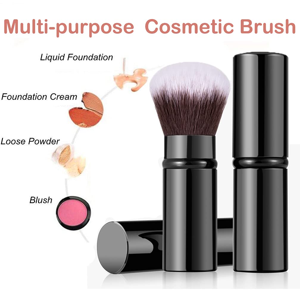RN BEAUTY Retractable Kabuki Brushes Foundation Powder Blush Brush Extensible Makeup Brush Face Blender Brush Professional Mineral Blending Brush Beauty & Personal Care RN BEAUTY