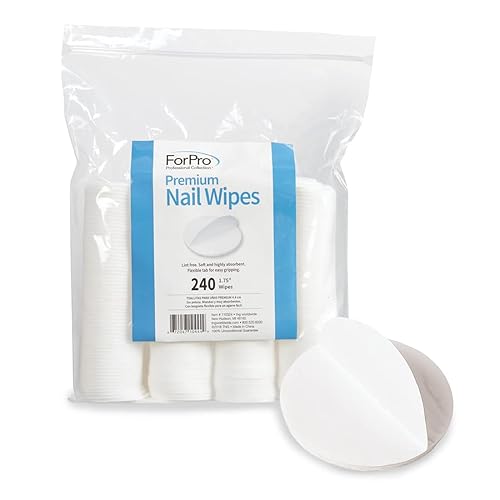 ForPro Professional Collection Premium Nail Wipes, Lint-Free Cotton Wipes for Removing Nail Polish, 1.75", 240-Count Beauty & Personal Care ForPro Professional Collection
