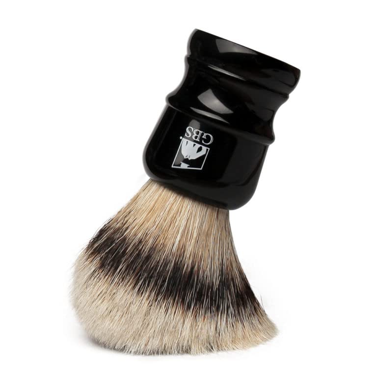 G.B.S Silvertip Badger Bristle Shaving Brush, Resin Black Handle with Stand Soft Bristles Beauty and Personal Care G.B.S