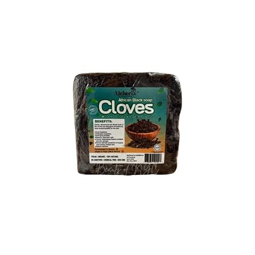 Aleheri's African Black Soap with Renewing Cloves -16 oz All Natural Organic Face & Body Wash for Dullness, Dark Spots & Rough Texture Beauty & Personal Care ALEHERI'S THE NATURE SECRET.