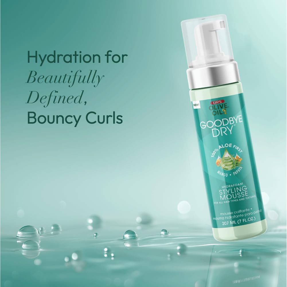 ORS Olive Oil Goodbye Dry Hydrafoam Styling Mousse with Aloe, Mango & Papaya, Hydration & Nourishing for all Hair Types and Textures 7 Ounces Beauty & Personal Care ORS