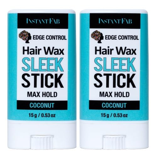 STUDIO LIMITED Edge Control Hair Wax Sleek Max Hold Styling Pomade, Non-greasy Coconut Scented Hair Wax (Coconut, 2-Pack) Beauty & Personal Care STUDIO LIMITED
