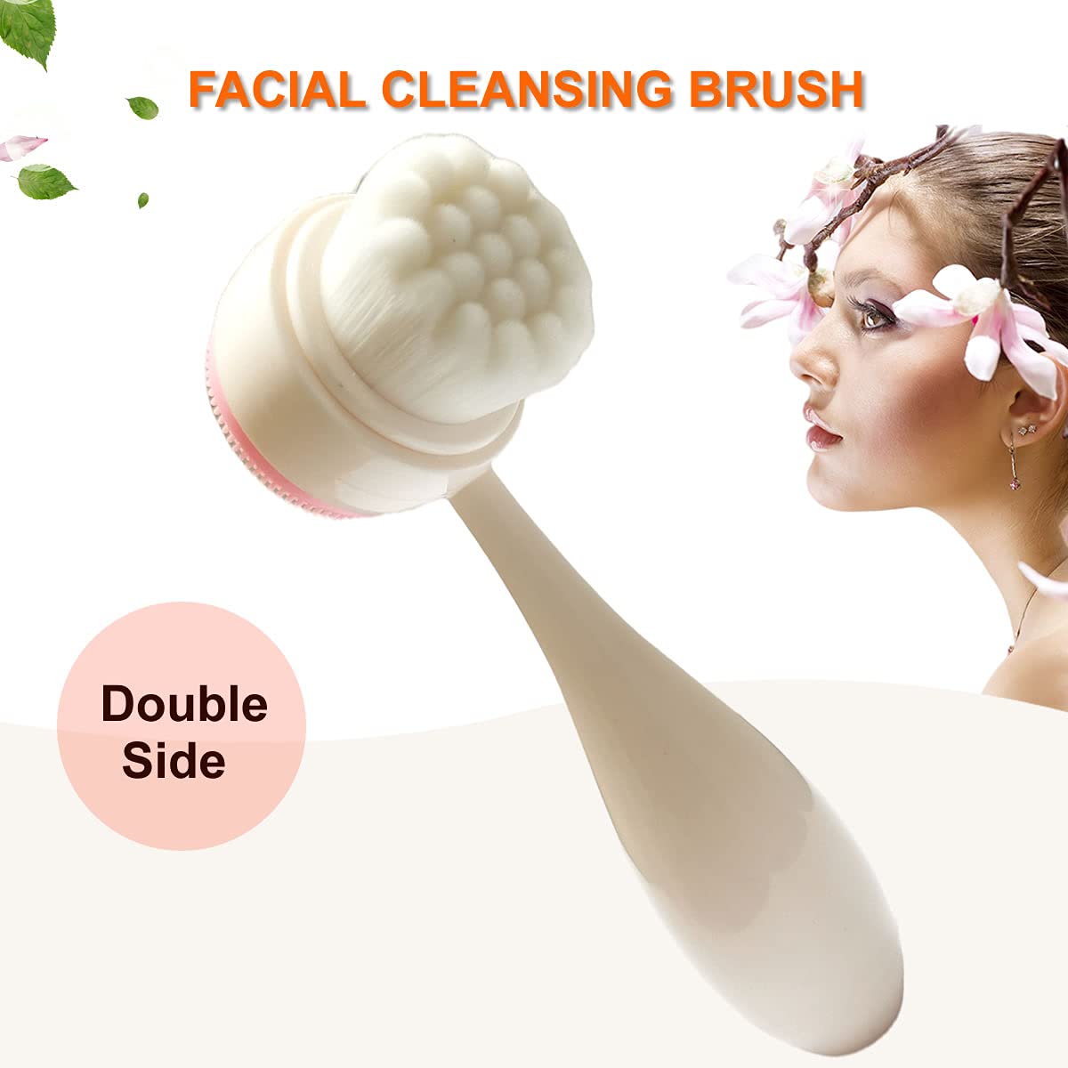 Double Side Brush with Soft Bristles for Skin Care, Silicone Brush for Massaging(White) Beauty & Personal Care MYMOOSH