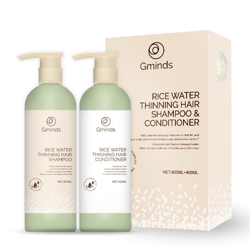 Rice Water Hair Growth Shampoo & Conditioner Large Size 400ml(13.5oz) each - Women & Men Beauty & Personal Care Gminds