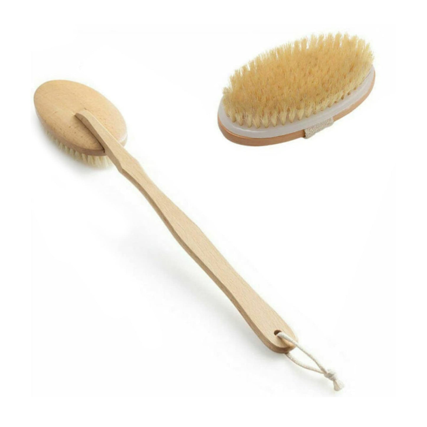 MOOKEENONE 1 Pack x Body Brush, Eco-Friendly Wooden Long-Handled Bath Shower Body Back Dry Skin Cleaning Tool Spa Scrubber Brush Beauty and Personal Care MOOKEENONE