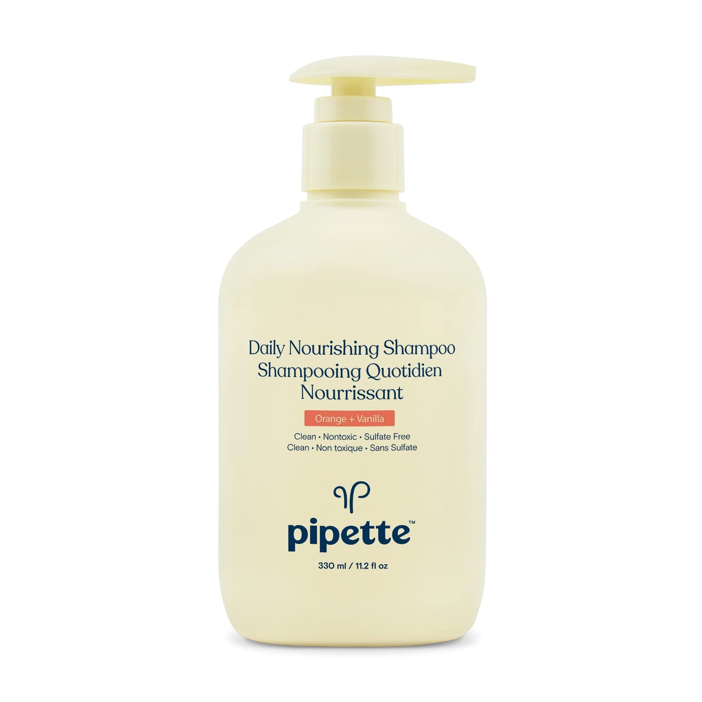 Pipette Daily Nourishing Shampoo - Tear Free Shampoo for Kids, Adds Moisture, 100% Plant-Derived Squalane and Quinoa, Orange + Vanilla Aroma, 11.2 fl Beauty & Personal Care Pipette