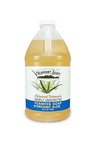 VERMONT SOAP Organic Unscented Foaming Hand Soap - Natural Moisturizing Soap for Dry Skin - Fragrance Free Liquid Bathroom Hand Soap - Simply Beauty & Personal Care VERMONT SOAP