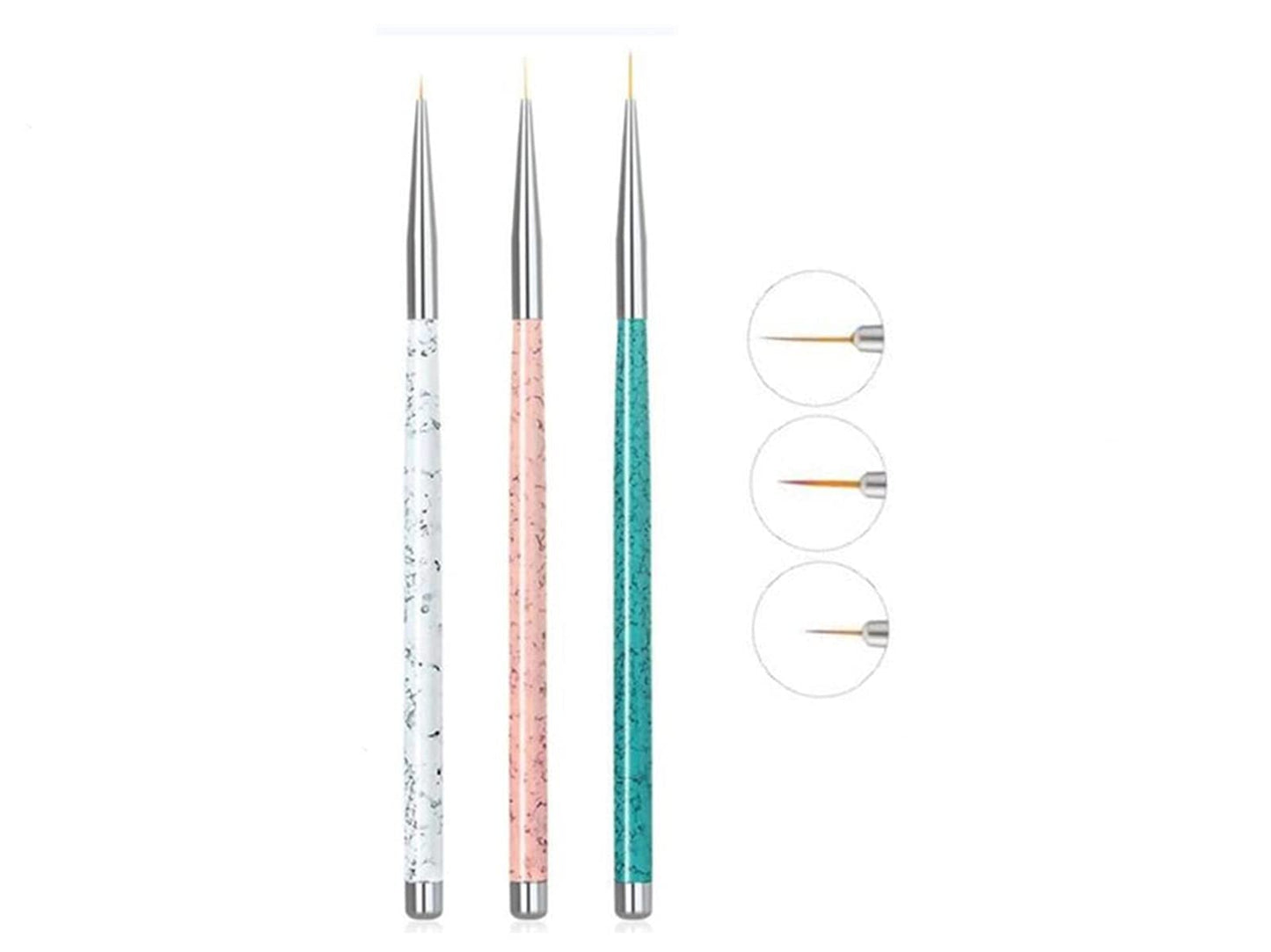 Sinen 3pcs Nail Art Liner Brushes UV Gel Painting Acrylic Nail Design Nylon Brush, Nail Dotting Drawing Pen Size (5/8/11mm) Beauty & Personal Care Sinen