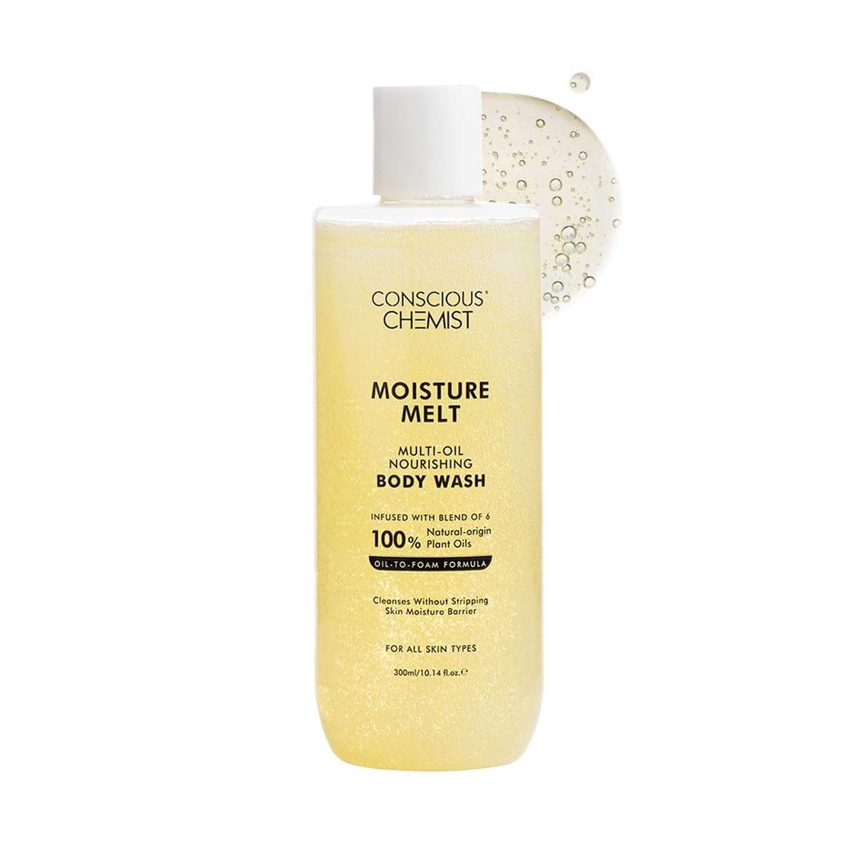 Conscious Chemist® Multi-Oil Body Wash Shower Gel | 300ml | Moisturizing Body Wash for Men & Women | Hydrates Dry Skin, Enhances Glow & Softness | Beauty & Personal Care Conscious Chemist