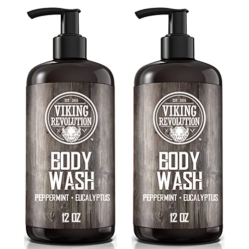 Viking Revolution Men's Body Wash - Eucalyptus Peppermint Body Wash for Men - Mens Natural Body Wash with Vitamin E and Rosemary Oil - Mens Shower Gel Beauty & Personal Care Viking Revolution