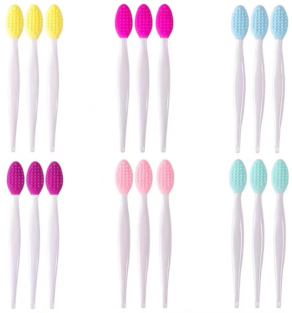 Doromy 18 Pack Silicone Exfoliating Lip Brush Exfoliator Soft Double-Sided Lip Brushes Lip Scrub Soft Cleaning Nose Brush Beauty Tool for Smoother Beauty & Personal Care Doromy