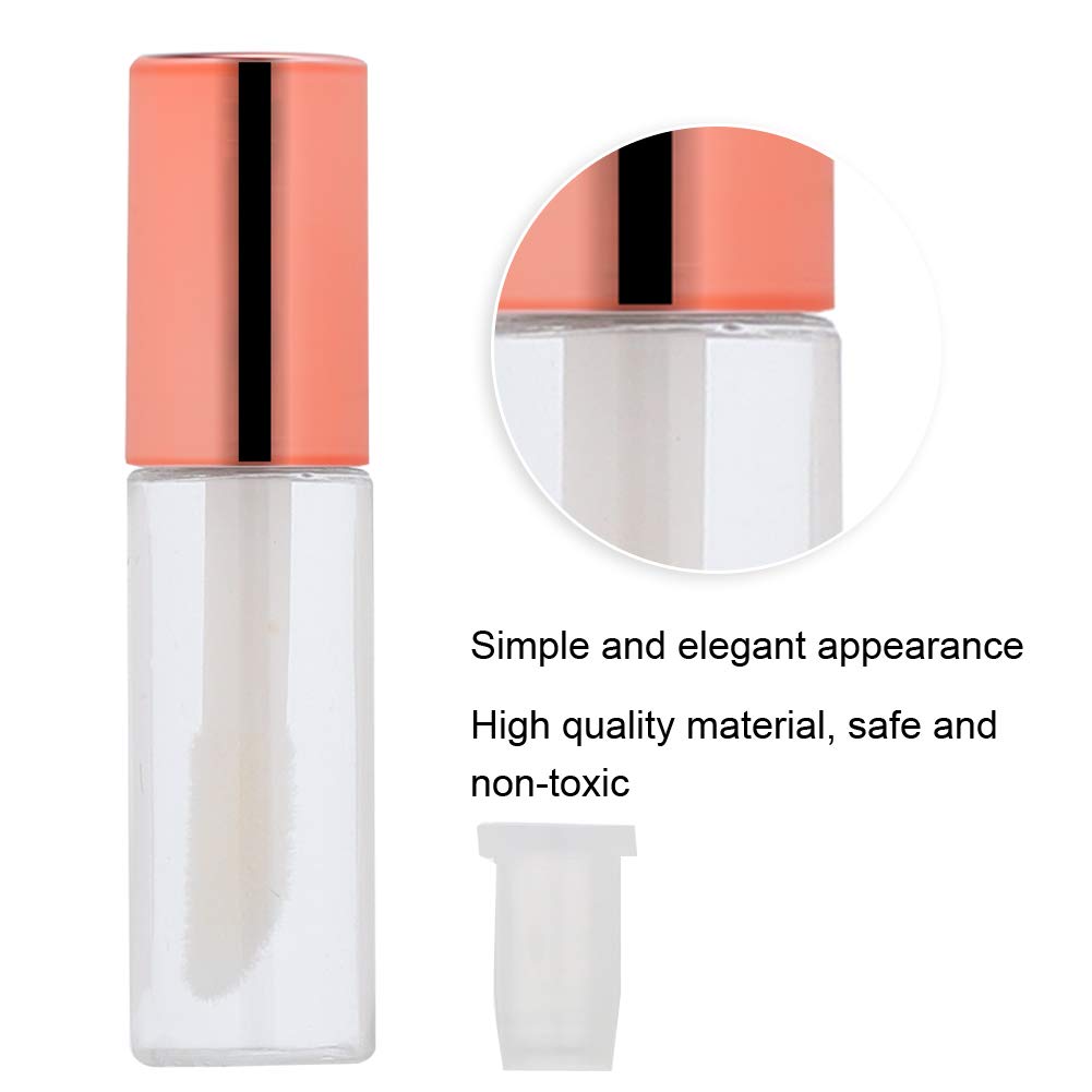 Case of 90 packs, Empty Plastic Clear Lip Gloss Tubes Lip Balm Bottle Container Rose Gold Transparent 1.2ML Makeup Tool for Women (90 pcs, Rose Gold) Beauty & Personal Care YIPINER