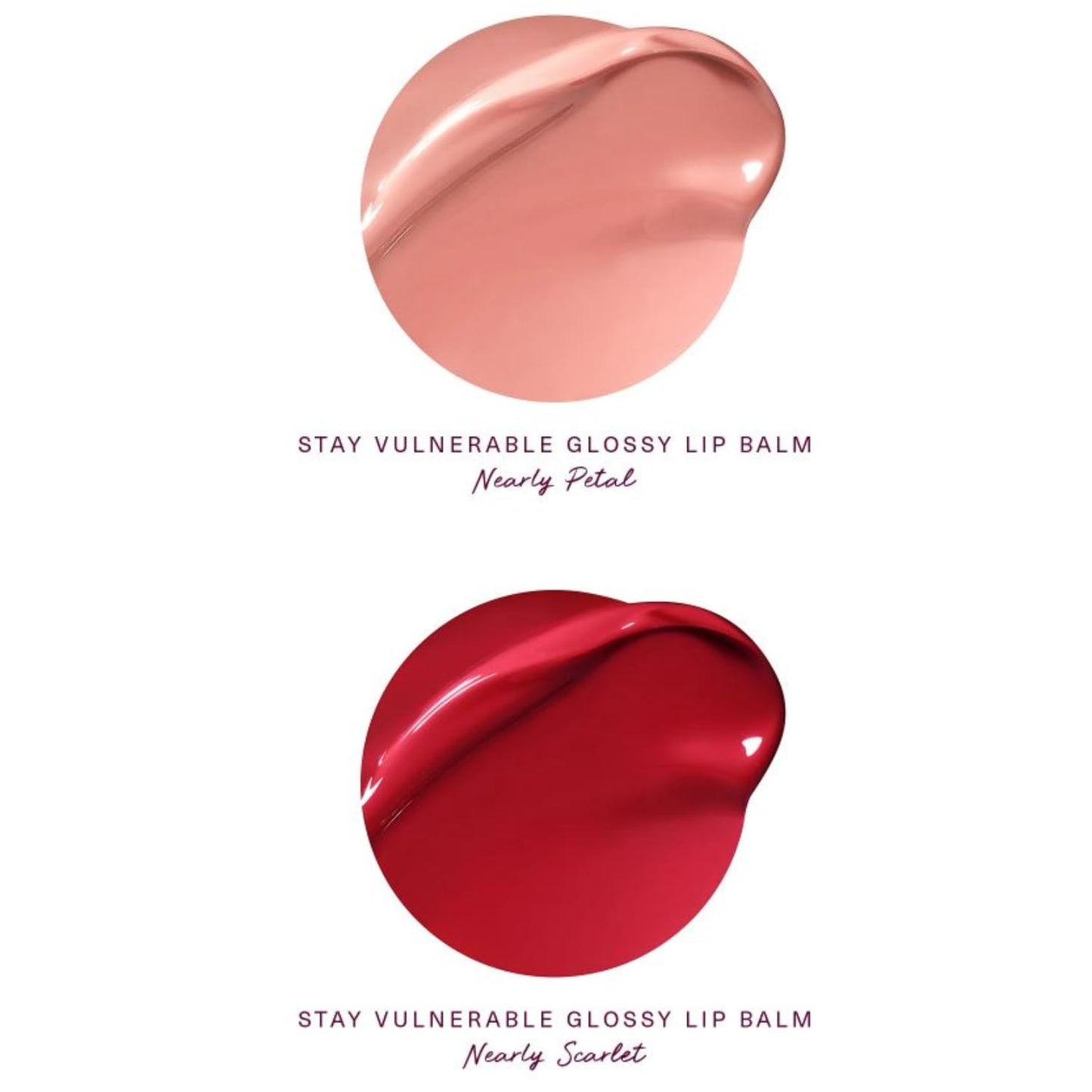 Rare Beauty Stay Vulnerable Mini Glossy Lip Balm Duo - Nearly Petal and Nearly Scarlet - Travel Size Beauty & Personal Care Rare Beauty
