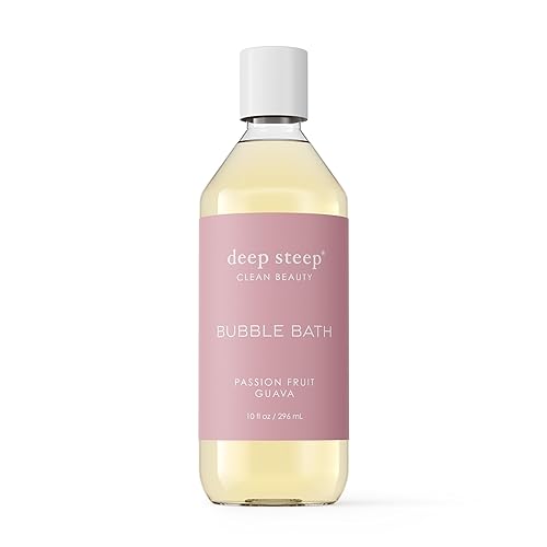 Deep Steep Bubble Bath, Passion Fruit Guava, 10 oz - Soothing Soak with Shea Butter, Argan Oil, Aloe Vera & Coconut Oil - Vegan, Sulfate-Free Beauty & Personal Care Deep Steep